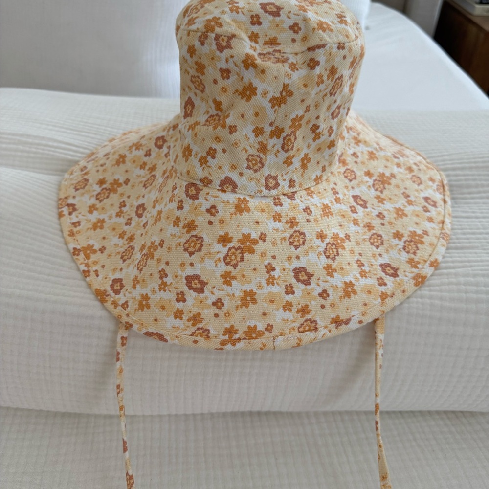 Lack Of Color Cream and Orange Floral Hat